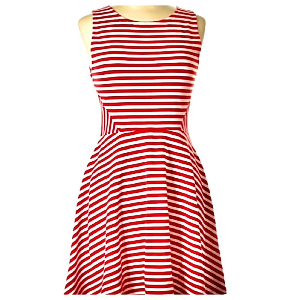 Divided by H&M Red & White Striped Skater Dress